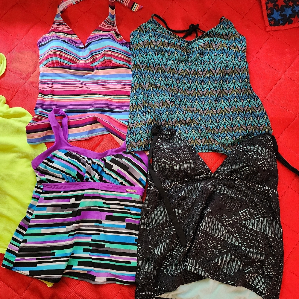 4 Tankini Tops With Cover Up Sizes Vary